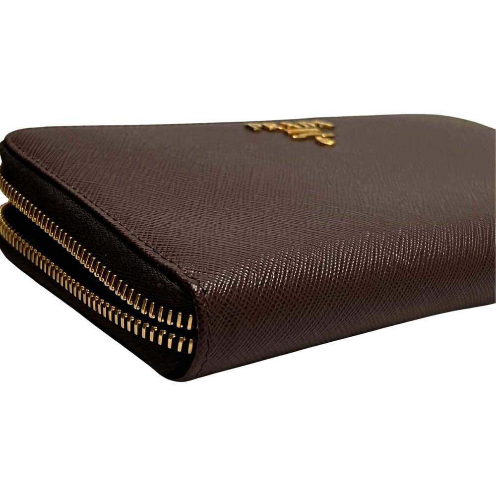 Prada Bruciato Brown Saffiano Leather Zip Around Continental - Picture 6 of 8